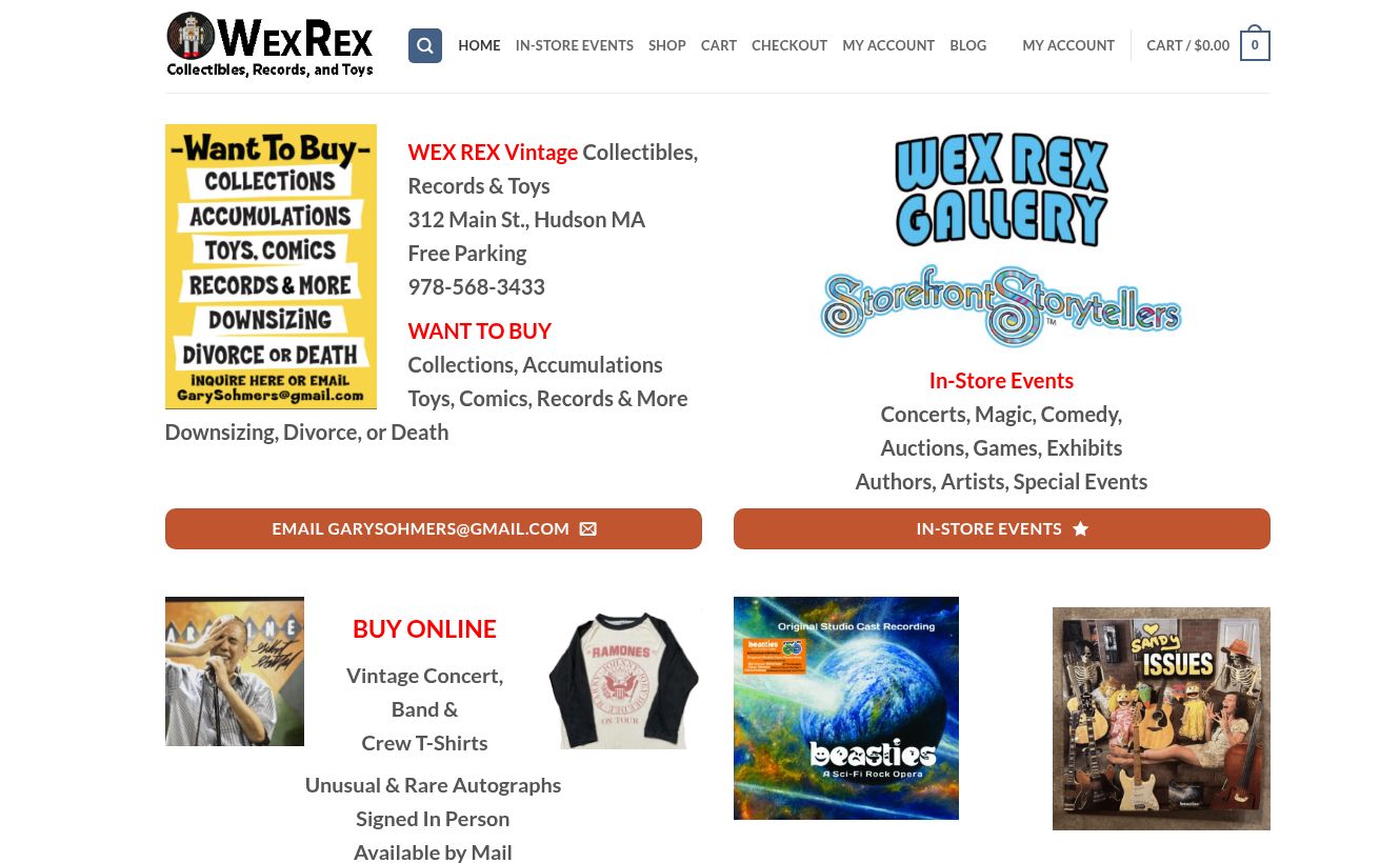 Wex Rex Gallery & Storefront Storytellers website screenshot